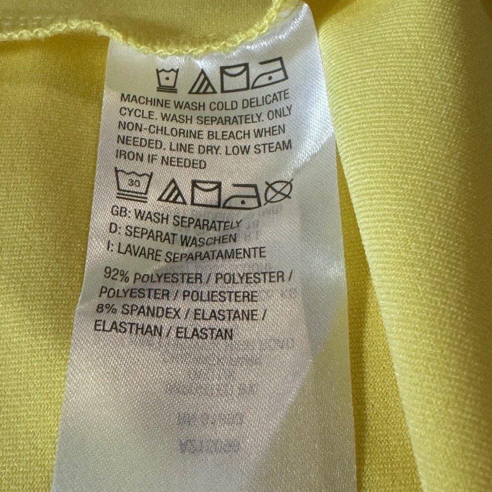 Susan Graver 3X Shirt Top Yellow Solid Short Sleeve Scoop Neck Stretch Tunic - Picture 5 of 6